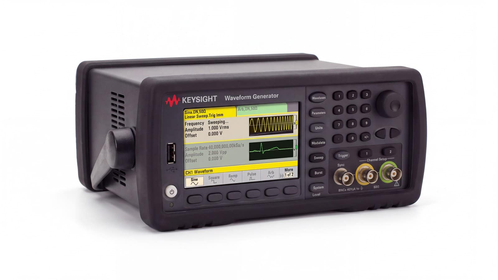 Cổng ngõ ra BNC và các cổng giao tiếp của máy phát sóng hàm Keysight 33519B