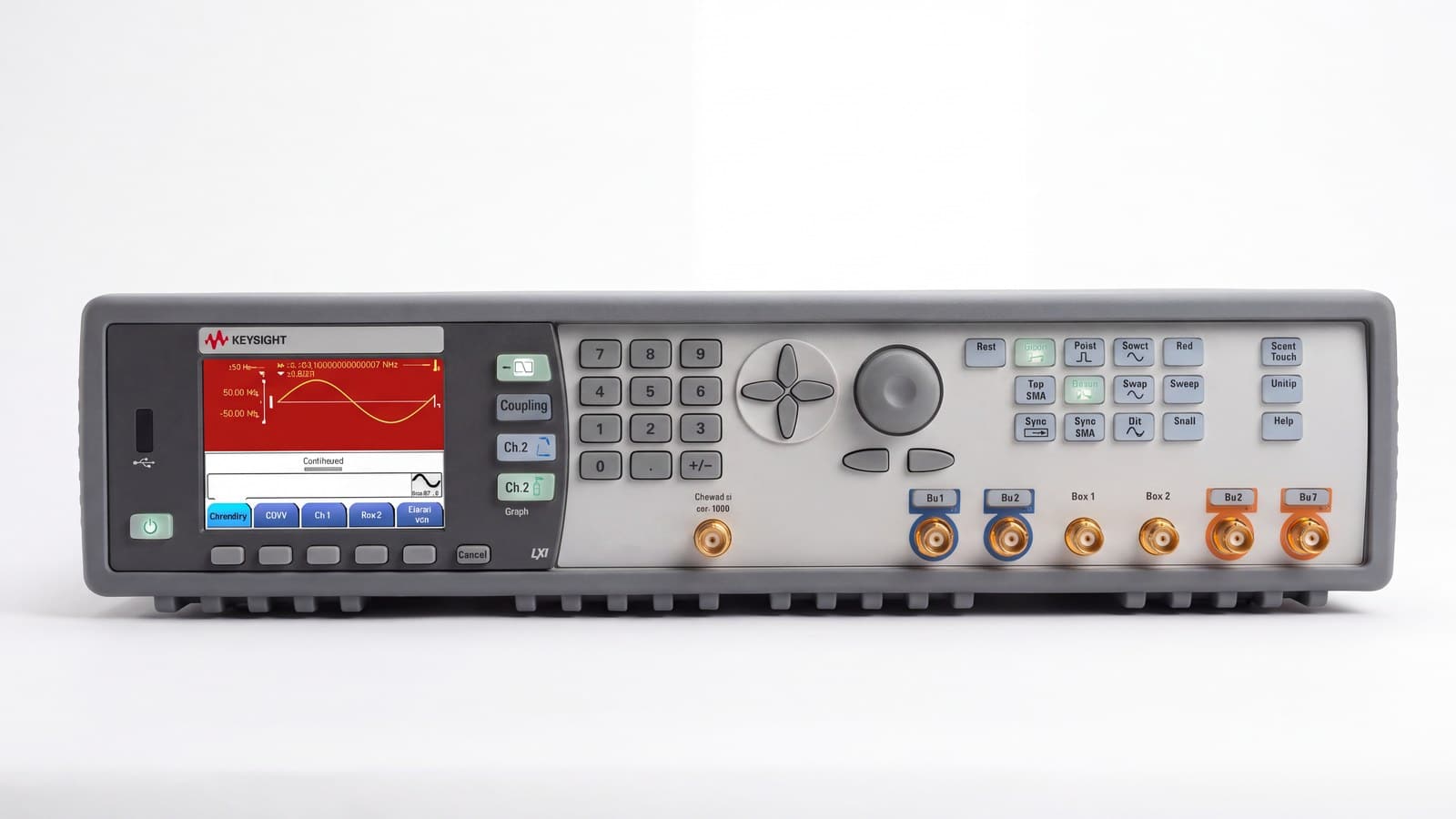 Mặt trước máy phát xung Keysight 81150A chụp thẳng cận cảnh