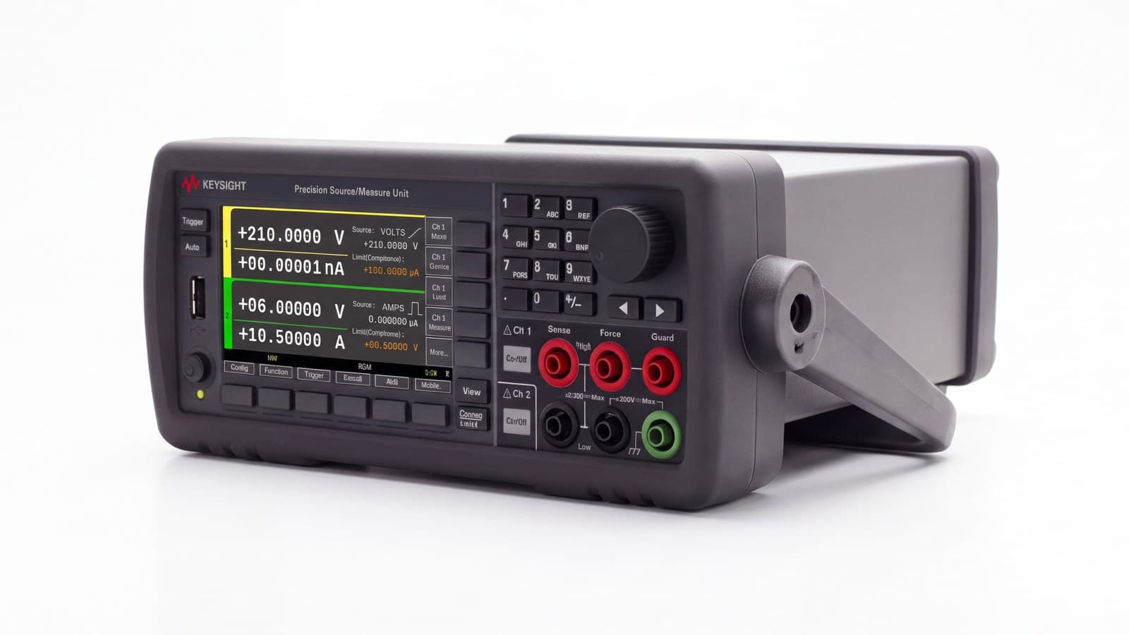 nguồn-đo SMU hai kênh Keysight B2902B chụp studio nền trắng góc 3/4