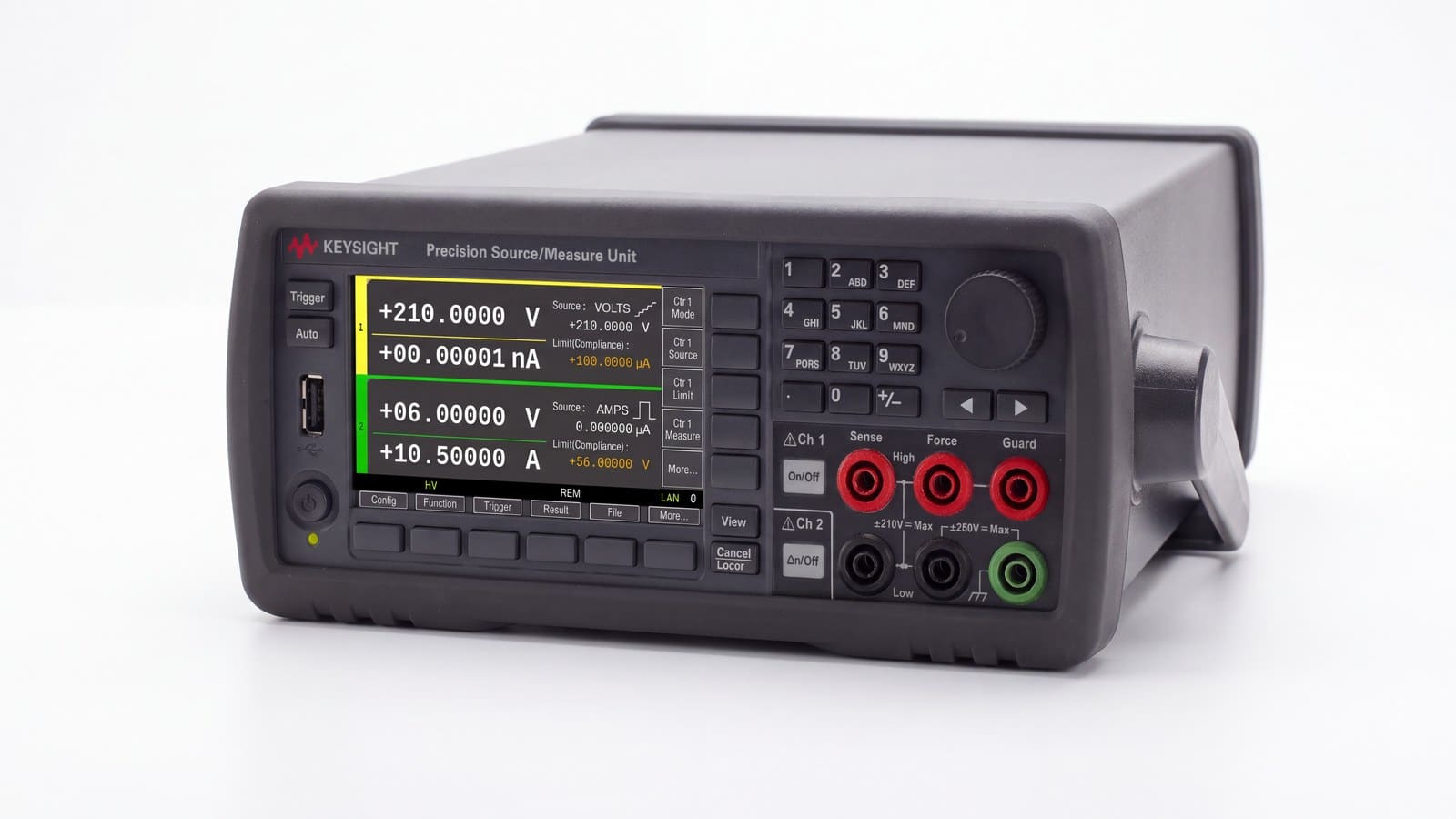 Thiết bị SMU Keysight B2902B quét đặc tuyến transistor bằng hai kênh trên đồ gá thử
