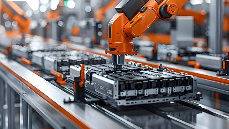 Electric vehicle battery assembly line