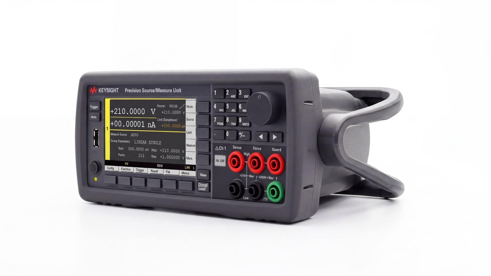 nguồn-đo SMU Keysight B2901B chụp studio nền trắng góc 3/4