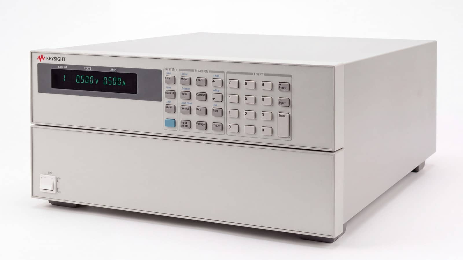 Thiết bị tải điện tử DC Keysight N3303A trong khung N3300A tại trạm thử nguồn