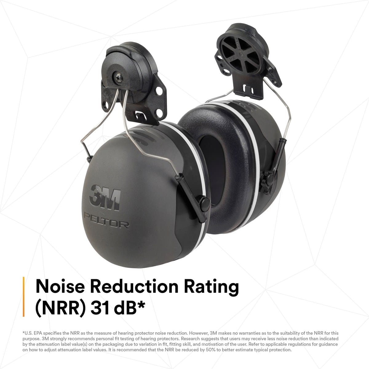 Chụp tai 3M Peltor X5P3E gắn mũ cứng, NRR 31 dB – ảnh chính hãng 3M