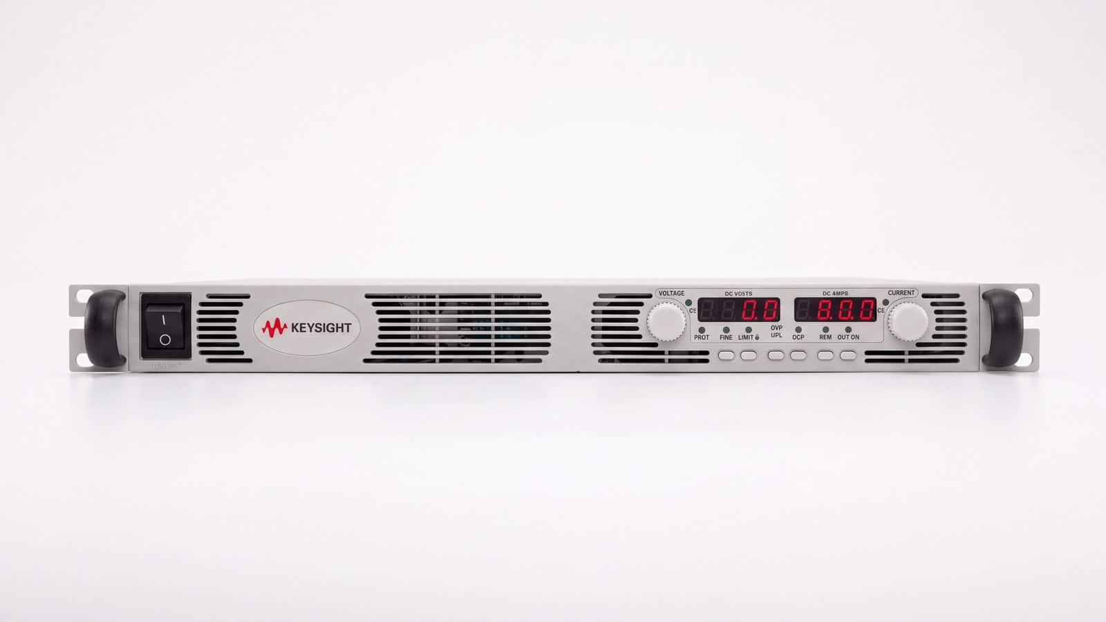 Mặt trước Bộ Nguồn DC Keysight N5747A với núm xoay và màn hình điện áp dòng