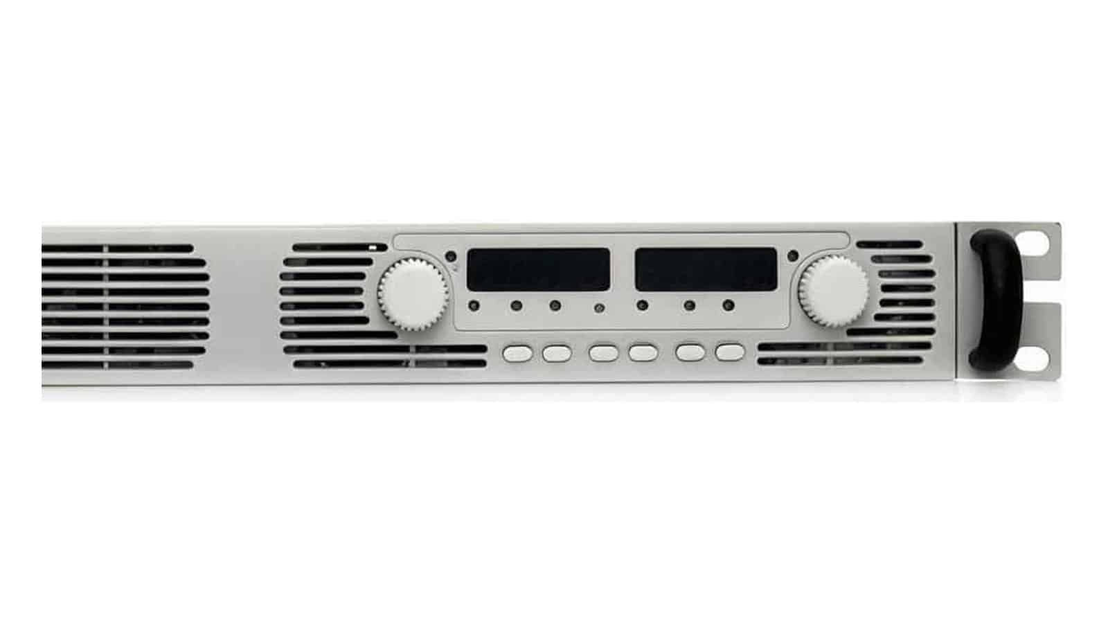 Mặt trước bộ nguồn DC hệ thống Keysight N5752A với núm chỉnh điện áp và dòng