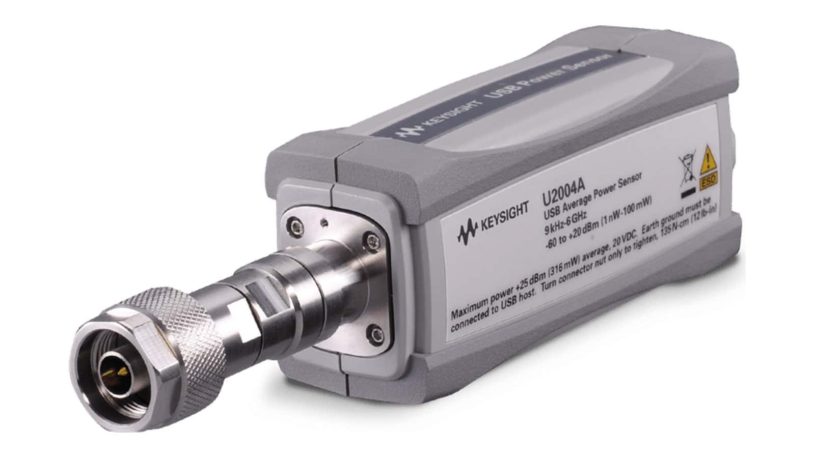 Máy đo công suất RF Keysight dạng cảm biến USB U2004A nối với laptop trên bàn thử nghiệm