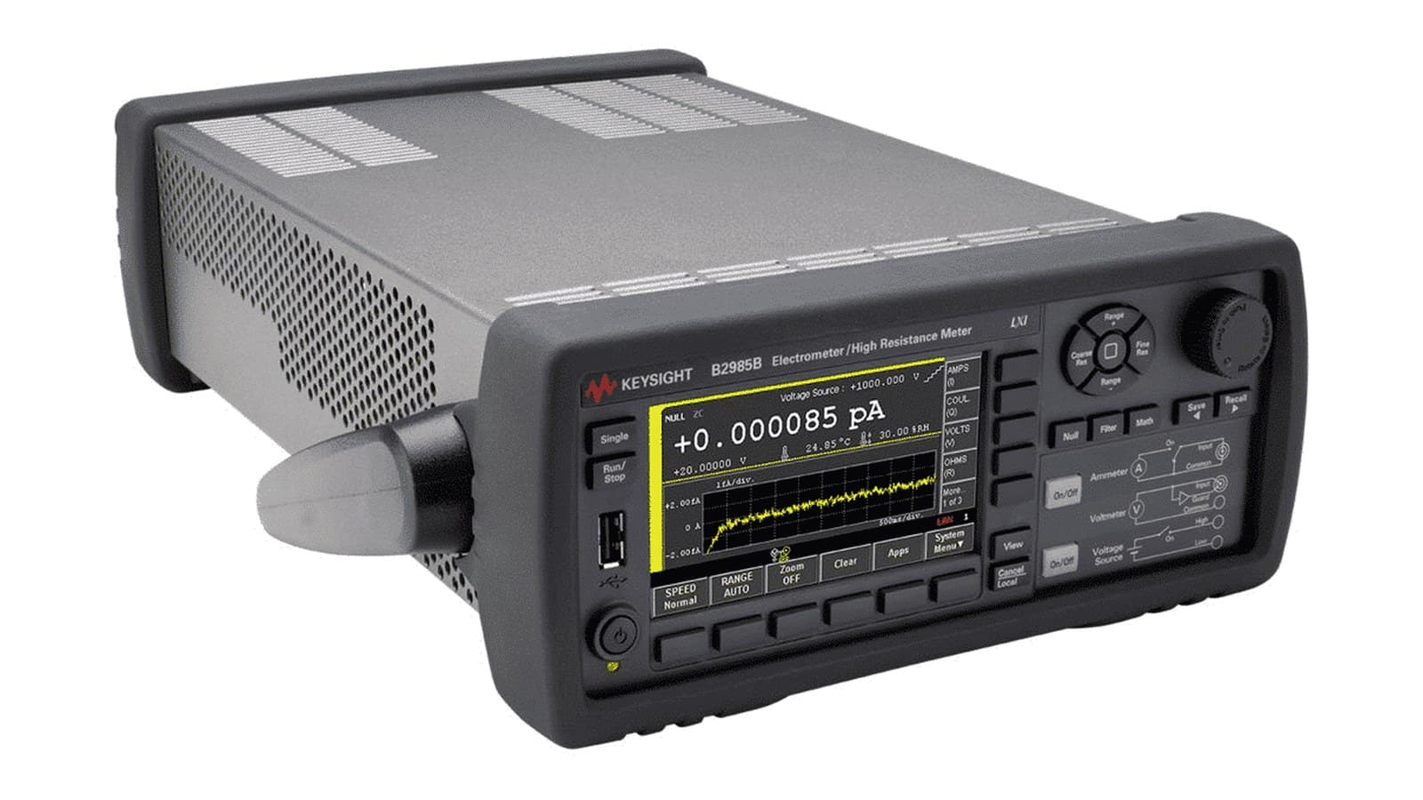điện kế / máy đo điện trở cao Keysight B2985B - ảnh studio nền trắng, góc 3/4
