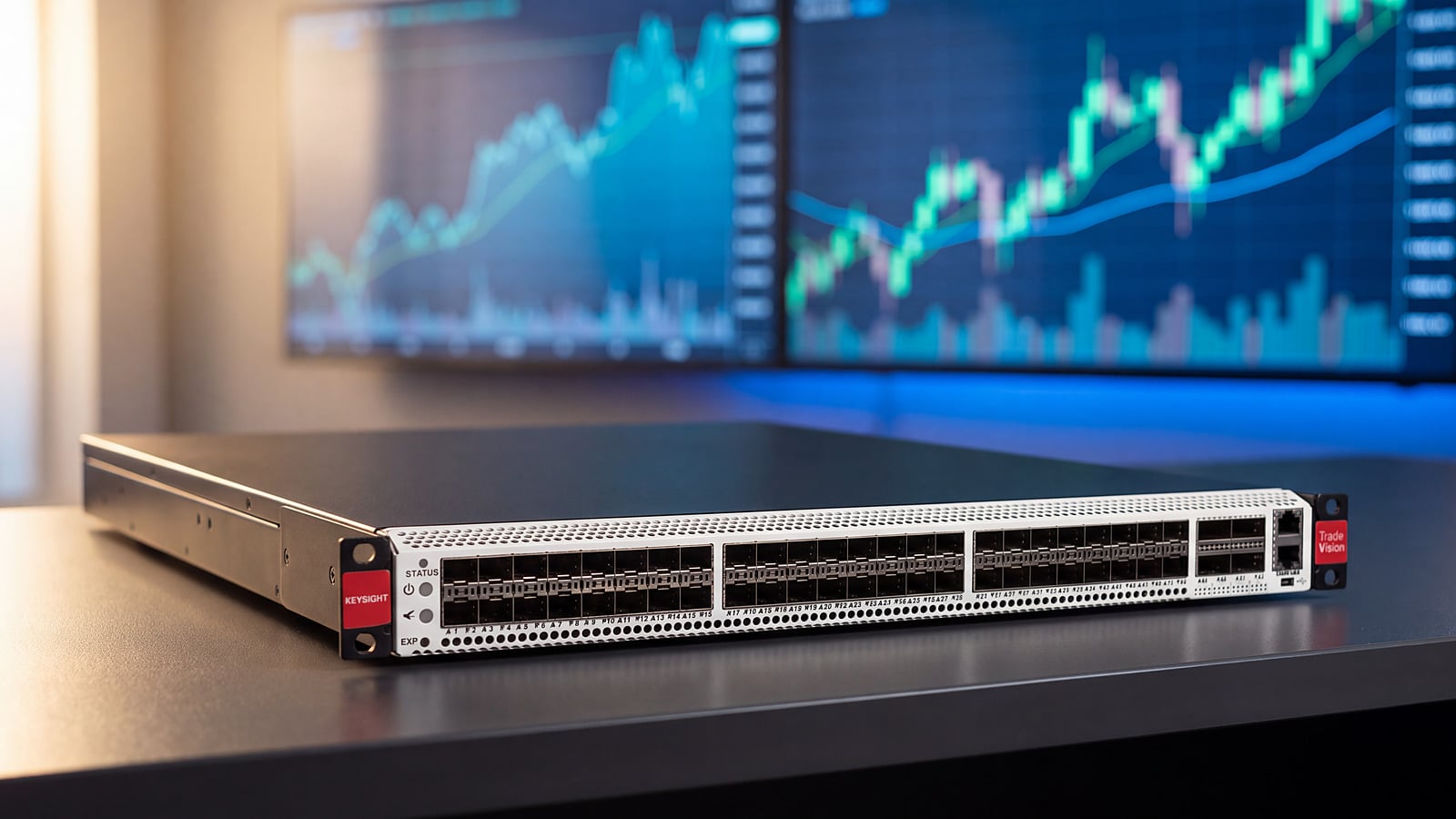 Keysight TradeVision trên bàn phòng giám sát mạng giao dịch chứng khoán
