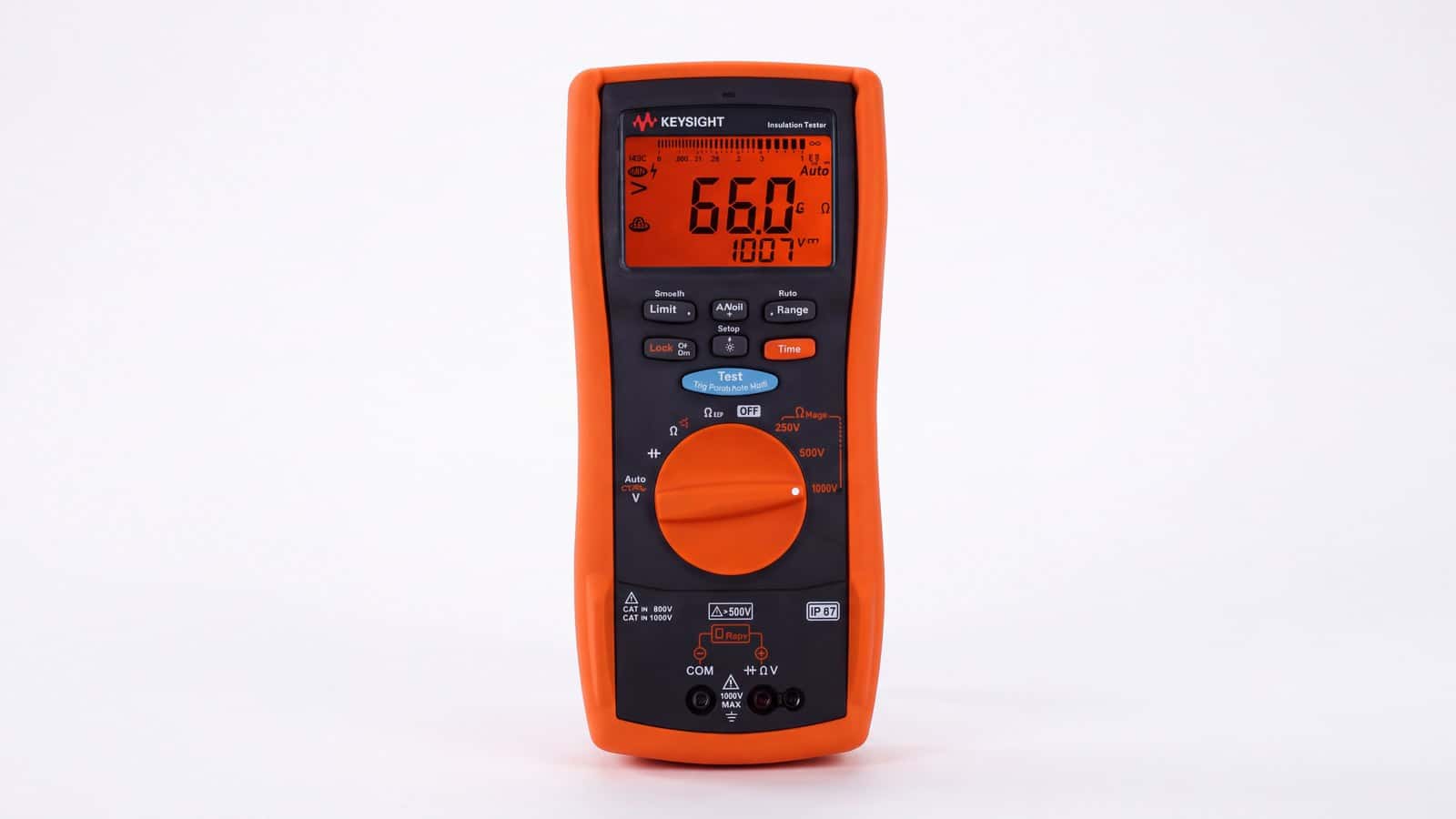 Mặt trước Keysight U1451A máy đo điện trở cách điện cầm tay với công tắc xoay chọn điện áp thử