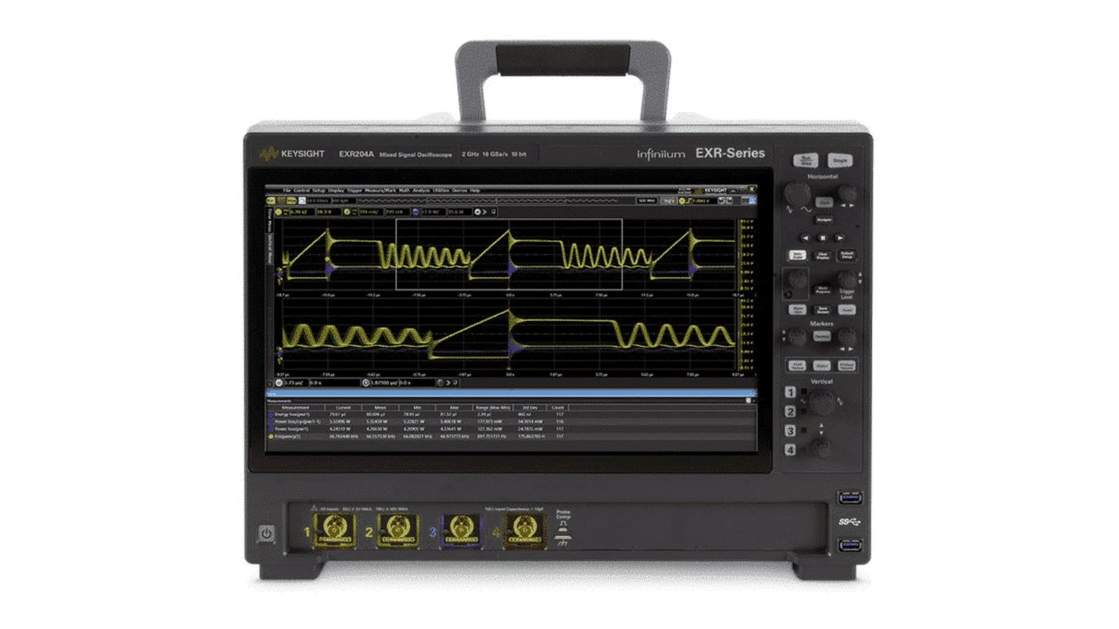 Mặt trước Keysight EXR204A với màn hình cảm ứng 15,6 inch, EXR204A thông số và cấu hình