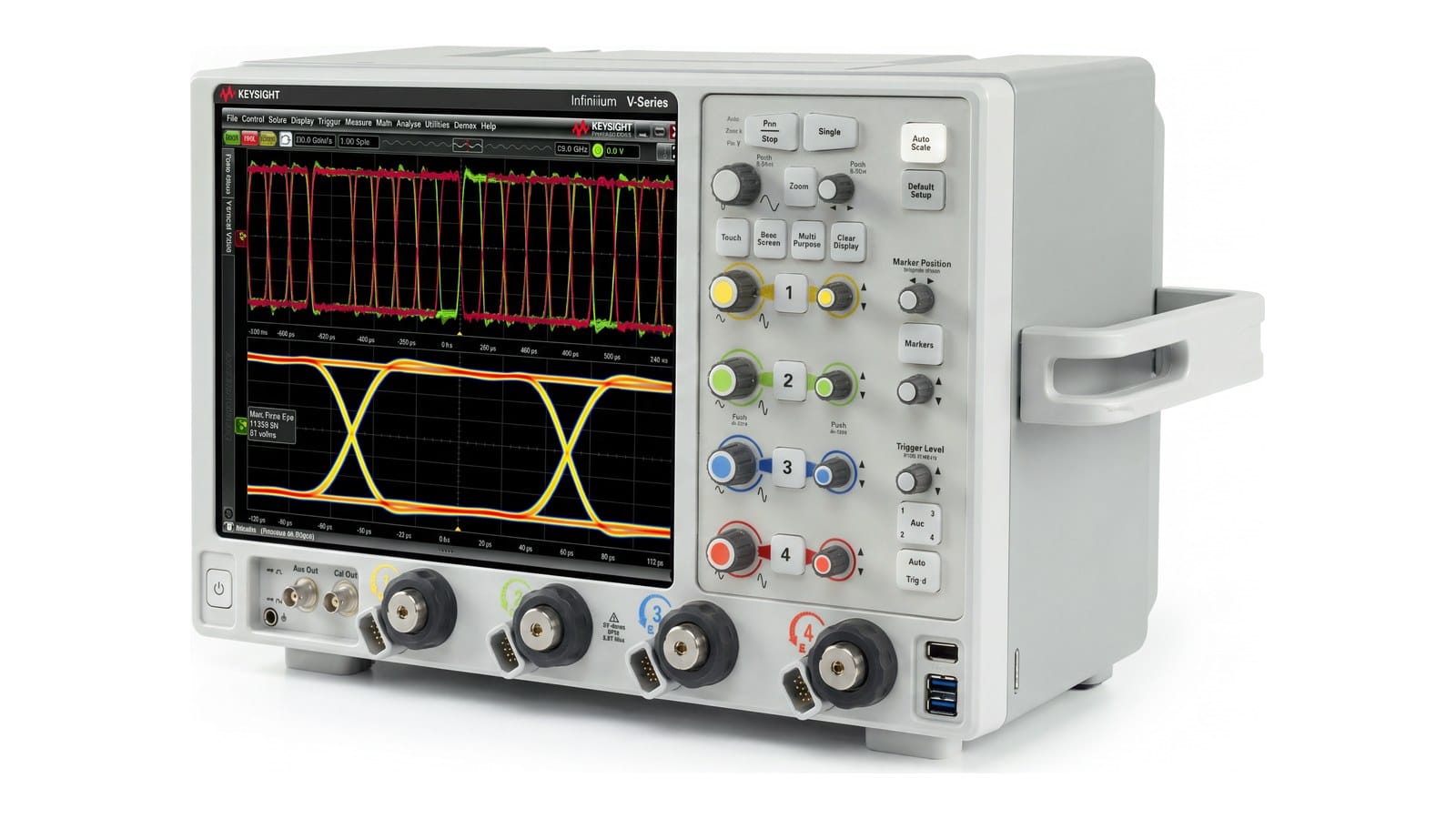 Máy Hiện Sóng Keysight DSOV254A đo mắt tín hiệu nối tiếp tốc độ cao bằng đầu dò InfiniiMax