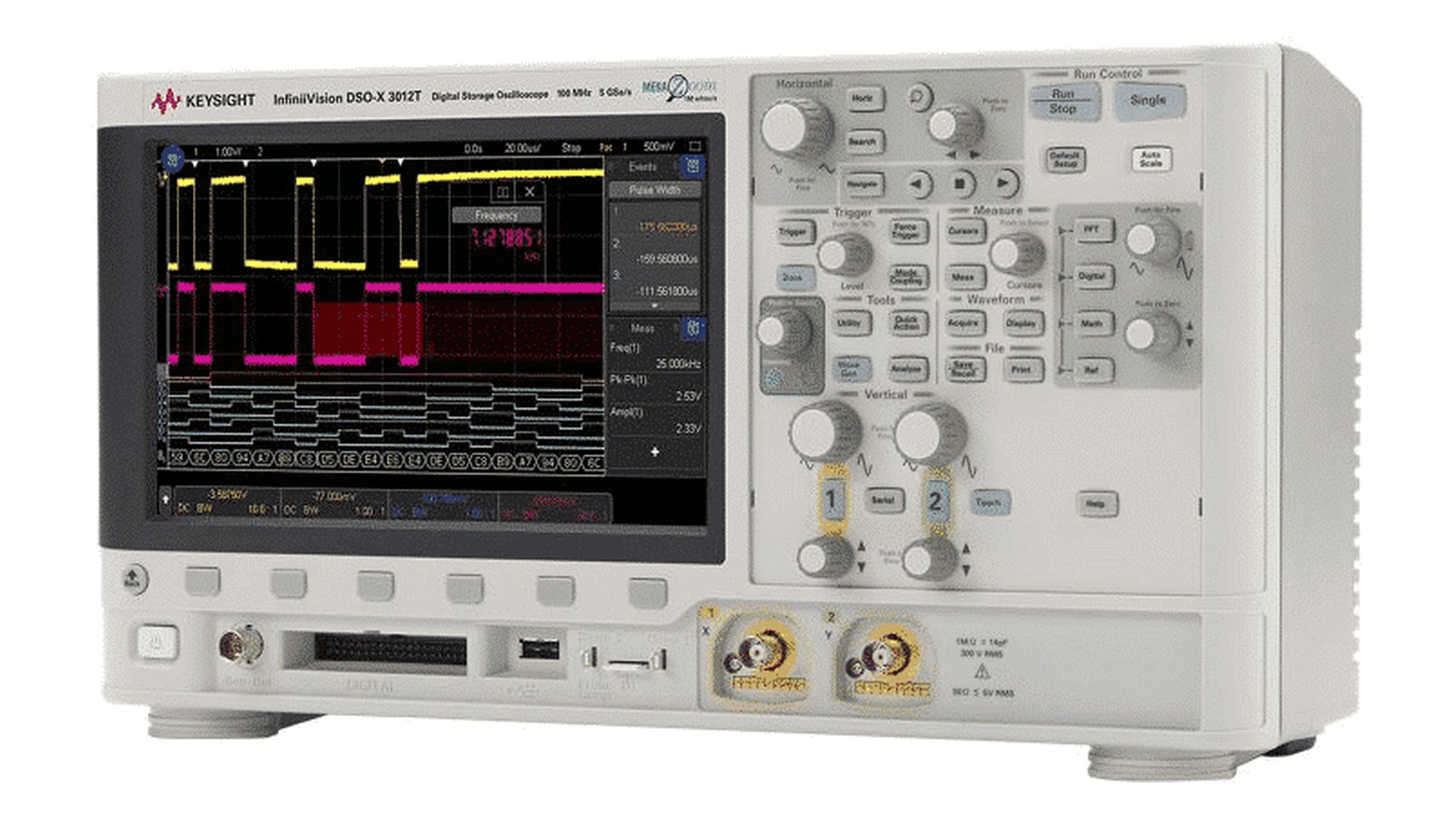 máy hiện sóng Keysight DSOX3012T chụp studio nền trắng góc 3/4