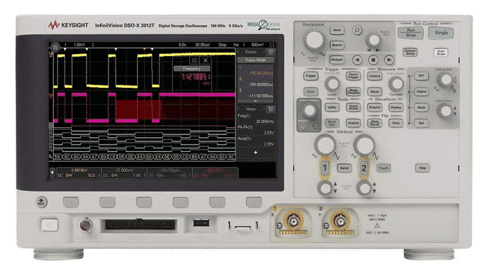 Mặt trước máy hiện sóng Keysight DSOX3012T thuộc dòng 3000X-Series Keysight