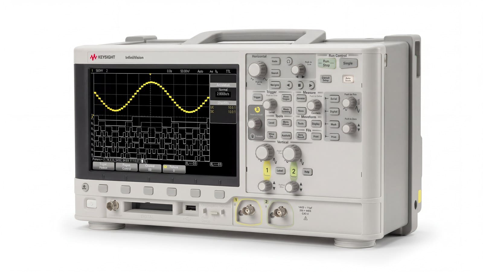 Máy hiện sóng Keysight MSOX2022A đo kênh analog và kênh số trên bo mạch vi điều khiển