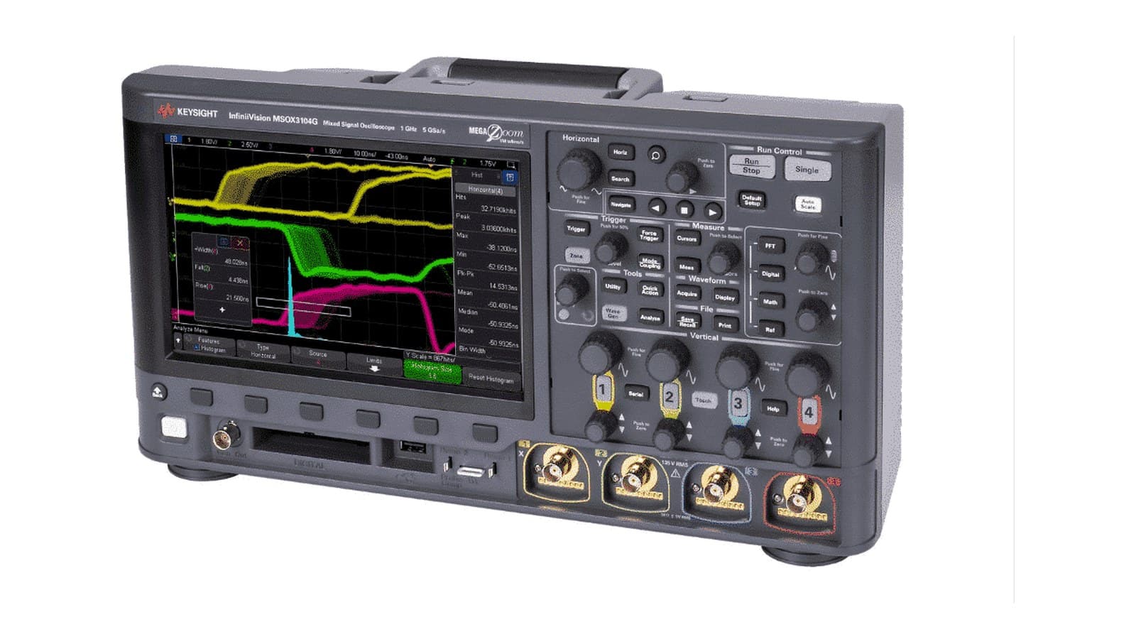 máy hiện sóng tín hiệu hỗn hợp Keysight MSOX3052G - ảnh studio nền trắng, góc 3/4