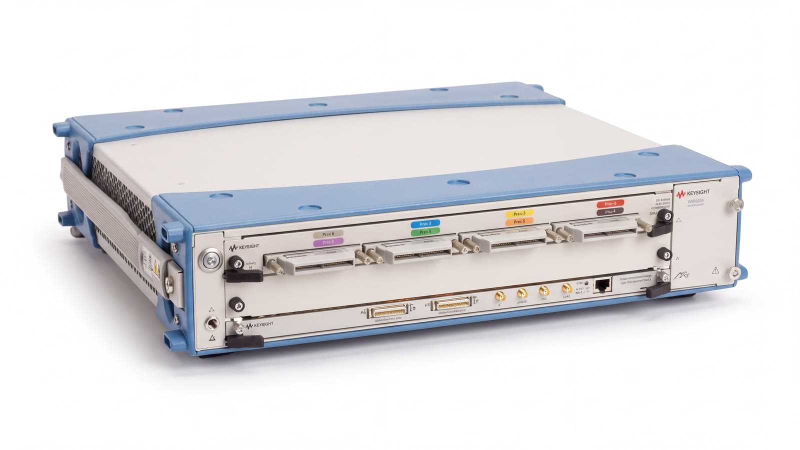 Máy phân tích logic Keysight U4154B trong khung AXIe nhìn góc nghiêng