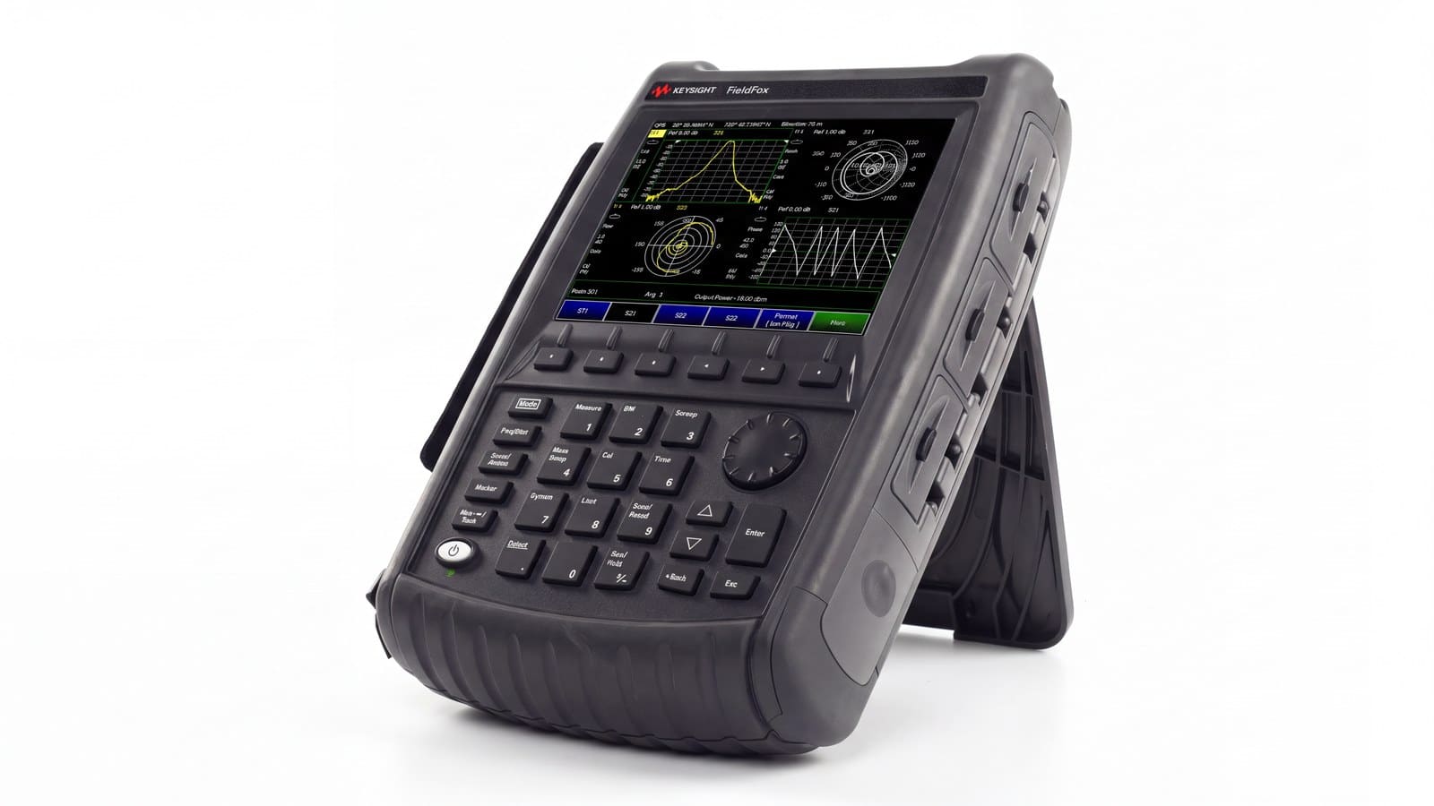 máy phân tích mạng vector cầm tay FieldFox Keysight N9926A chụp studio nền trắng góc 3/4