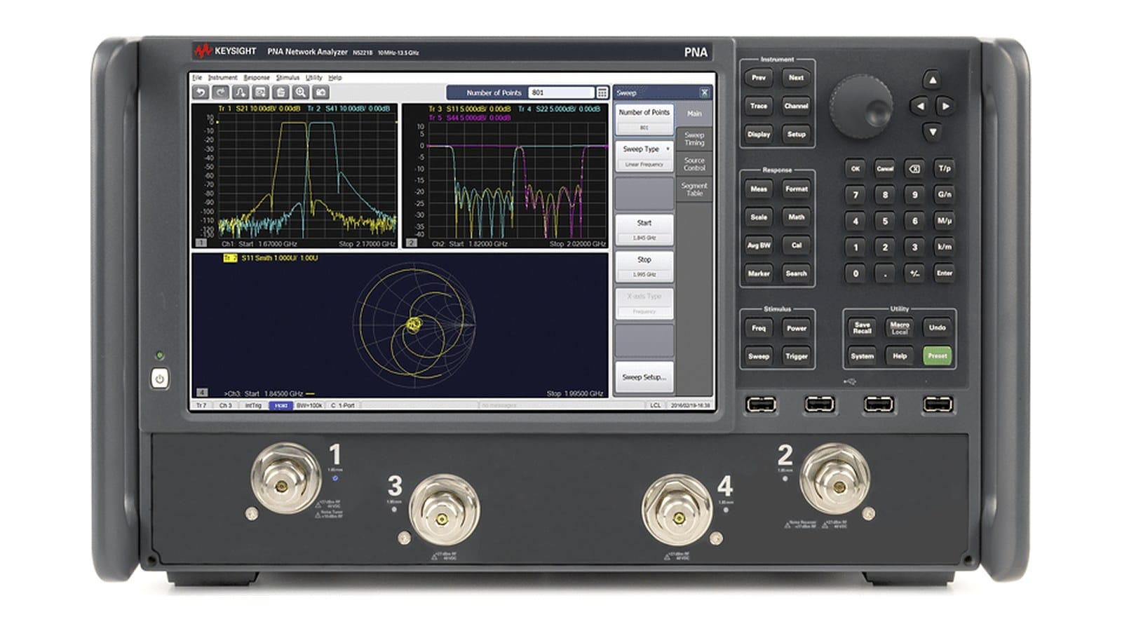 máy phân tích mạng PNA Keysight N5221B - ảnh thật trên nền trắng