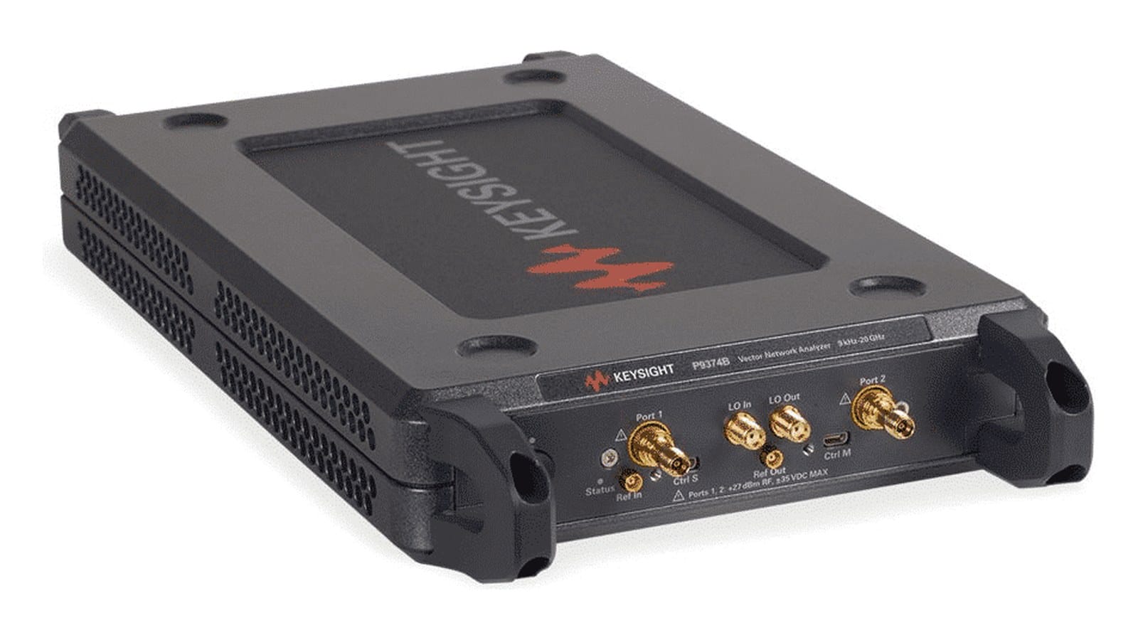 Mặt trước Keysight P9375B với hai cổng đo 3,5 mm