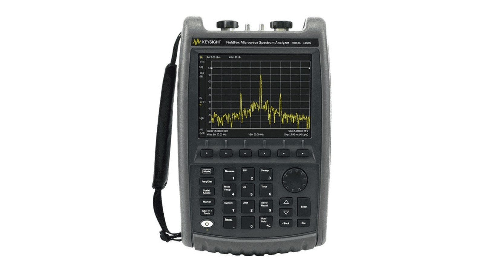 Mặt trước máy phân tích phổ Keysight N9961A FieldFox với màn hình và bàn phím