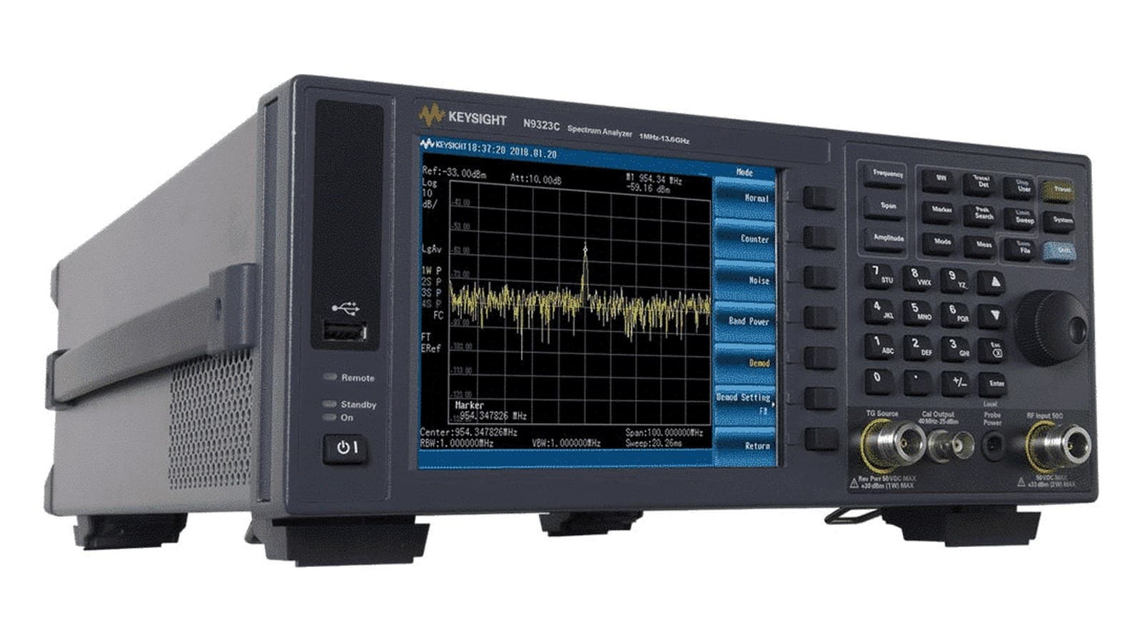 máy phân tích phổ cơ bản Keysight N9323C - ảnh thật trên nền trắng