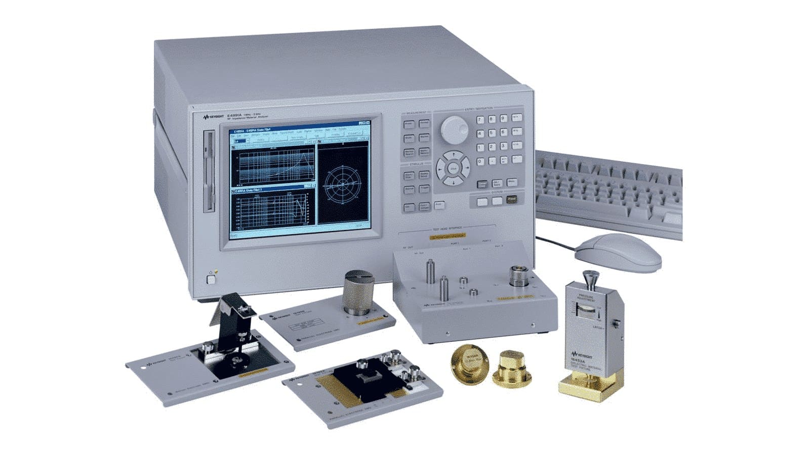 máy phân tích trở kháng RF Keysight E4991A - ảnh studio nền trắng, góc 3/4