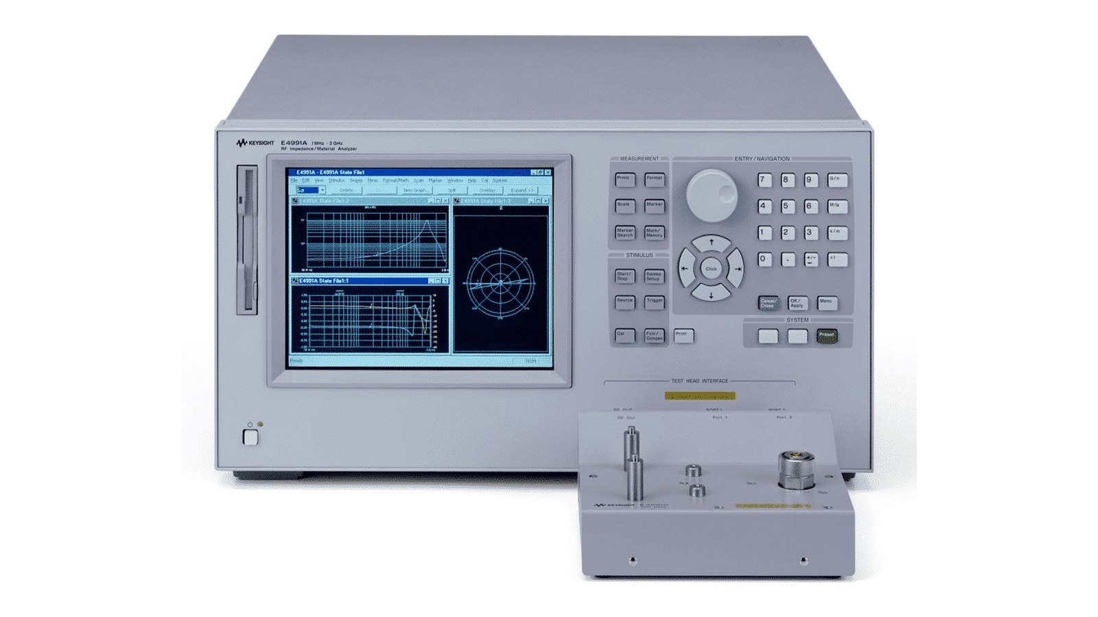 Mặt trước LCR Meter Keysight E4991A, máy phân tích trở kháng RF đã được thay bằng E4991B
