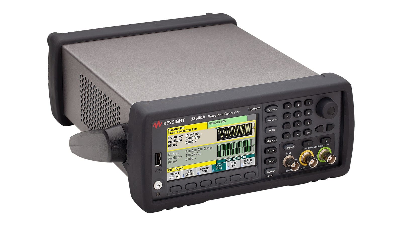 Kỹ sư kiểm tra tín hiệu square 80 MHz từ Keysight 33250A trên máy hiện sóng trước khi thay máy