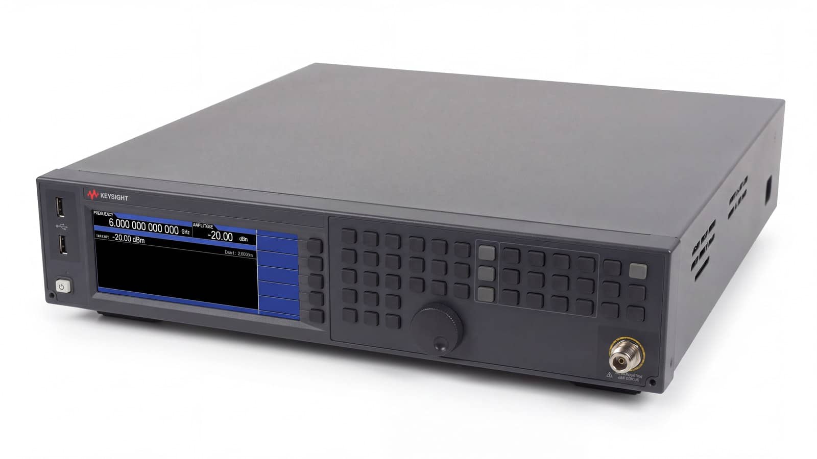 Máy phát tín hiệu Keysight N5181B cấp sóng mang sạch cho bài đo máy thu trong phòng lab RF