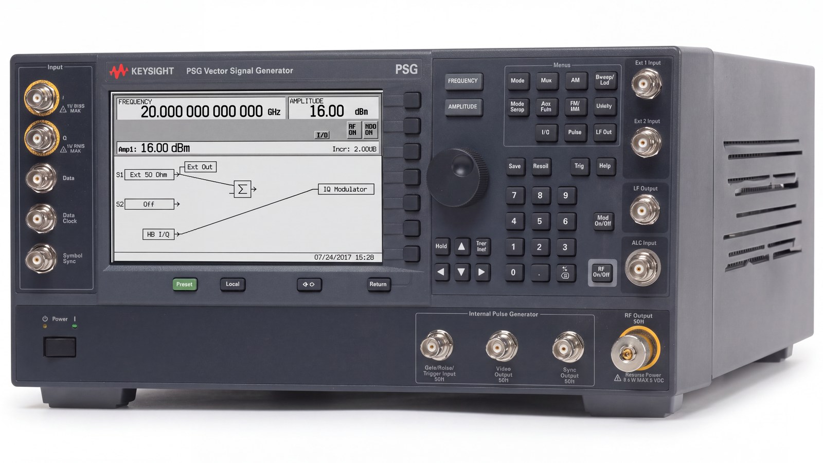 Máy Phát Tín Hiệu Keysight E8267D PSG nhìn góc nghiêng